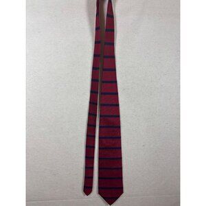 Brooks Brothers Silk Tie Red & Navy Stripes Hand Made In USA